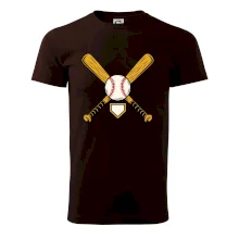 Zkřížené baseballové pálky a míček