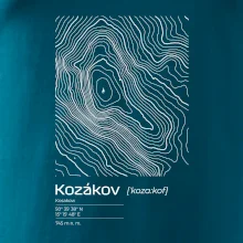 Kozákov - vrstevnice v obdĺžniku