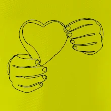 Ruka držiaca srdce jedným ťahom