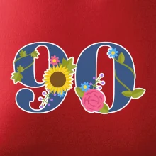 Kvetinové číslo kreslené - 90