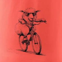 Ovce s okuliarmi na bicykli