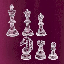 Šachové figúrky kreslené