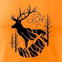 Jeleň v lese krivky