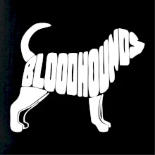 Bloodhound nápis v tele