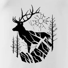 Jeleň v lese krivky