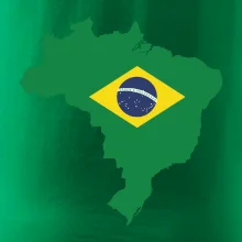 Brazília vlajka v mape