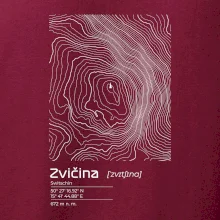 Zvičina - vrstevnice v obdĺžniku