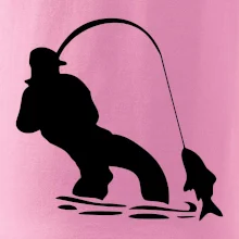 Rybár ťahajúce rybu