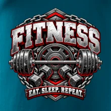 Fitness činka a závažia eat sleep repeat