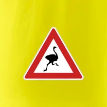 Dopravná značka - Pozor pštros Dopravná značka - Pozor pštros