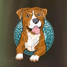 Americký staford kreslený v koliesku (Pecka design)