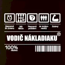 Čiarový kód - Vodič nákladiaku