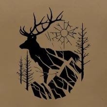 Jeleň v lese krivky