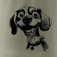 Čiernobiela karikatúra bígl