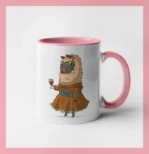 Alpaka s vínom žena