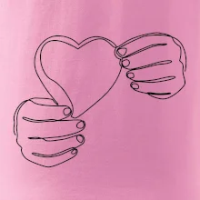 Ruka držiaca srdce jedným ťahom