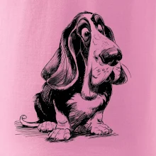 Čiernobiela karikatúra baset