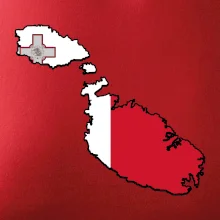 Mapa Malta s vlajkou