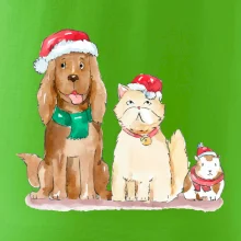 Veselé vianoce - pes, škrečok a mačka