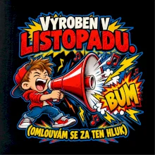 Vyroben v listopadu hlučný kluk s červeným megafonem