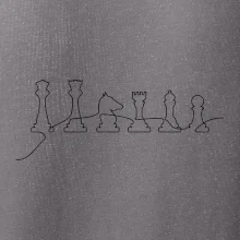 Šachové figúrky v rade - obrys