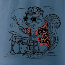 Squirrel playing drums