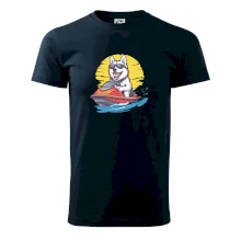 Husky na vodnom skútri