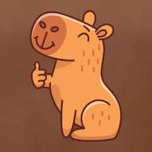 Kapybara s palcom hore