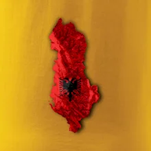 Mapa Albánsko reliéf hôr