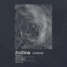 Zvičina - vrstevnice v obdĺžniku