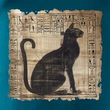 Egyptské hieroglyfy mačka