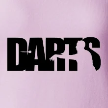 Darts - nápis so šípkarom
