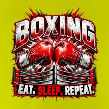 Boxerské rukavice v ringu eat sleep repeat