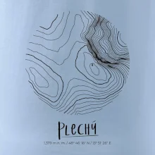 Plechý - vrstevnice v kruhu