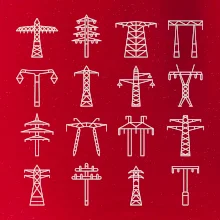 Typy stožiarov vysokého napätia