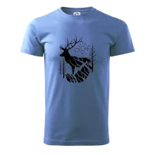 Jeleň v lese krivky