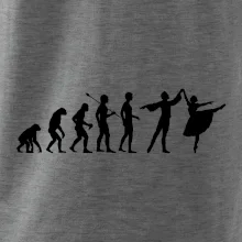 Evolúcia tanec - muž a žena so sukňou