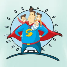 Táta superman - kluk, kluk a dítě