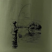 Kreslený rybár s podberákom