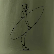 Surfer stojaci jedným ťahom