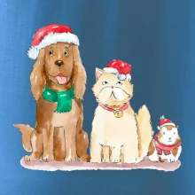 Veselé vianoce - pes, škrečok a mačka