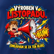 Vyroben v listopadu hlučný kluk s červeným megafonem