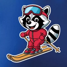 Mýval na lyžiach - kreslený