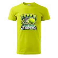 Tenisová raketa a míček eat sleep repeat