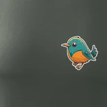 Vtáčik kreslený na prsníku