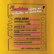 Tričko na rozlúčku s úlohami vpredu