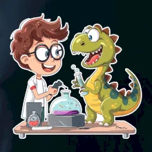 Chemik a dinosaurus - chlapec / holka
