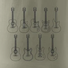 Typy gitár čiernej kresby