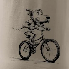 Pes na bicykli