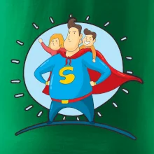 Táta superman - dievča a chlapec Táta superman - dievča a chlapec